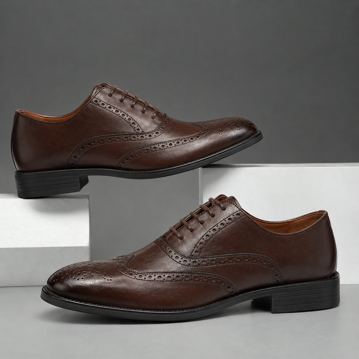 Contablue Royal Premium Brogue Brown Formal Shoes for Men | Office, Business, Wedding & Party Wear