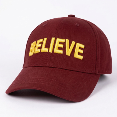 11Caps Belive Soft Cotton Adjustable Unisex Cap | Maroon