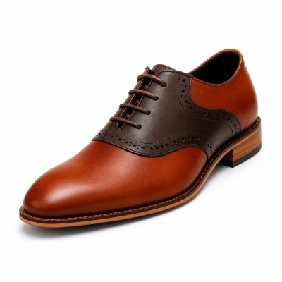 Classic Brown Oxford Brogue Formal Shoes for Men | Premium Leather Lace-Up Office & Wedding Shoes